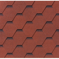 Бітумна черепиця IKO Superglass Hex (20) Tile Red Ultra, м2