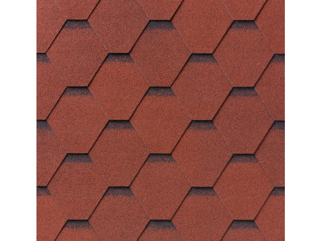Бітумна черепиця IKO Superglass Hex (20) Tile Red Ultra, м2