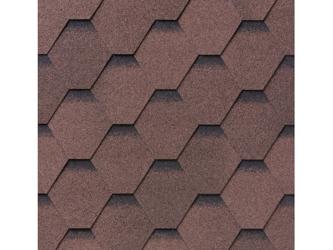 Бітумна черепиця IKO Superglass Hex (27) Dual Brown Ultra, м2