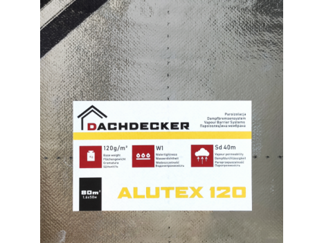Пароізоляція алюмінізована Dachdecker Alutex 120 (1,6 х 50 м) 80 м²