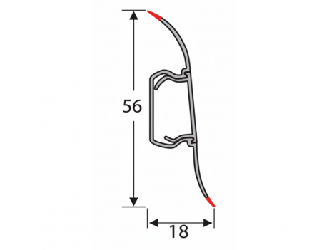 Плінтус ТІС з гумкою Дуб сірий (2,5 м) №88