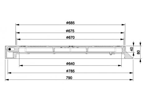 Люк канализационный чугунный 790 мм (3366237/238-N) B125, ДСТУ EN 124