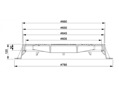 Люк канализационный чугунный 785 мм (3366239/240-N) C250, ДСТУ EN 124
