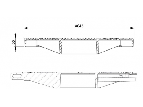 Люк канализационный чугунный 785 мм (3366239/240-N) C250, ДСТУ EN 124