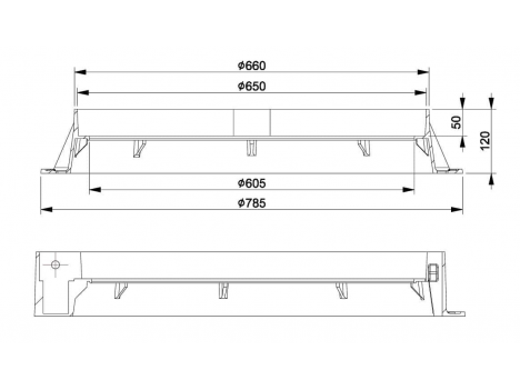 Люк канализационный чугунный 785 мм (3366239/240-N) C250, ДСТУ EN 124