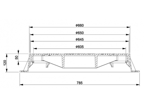 Люк канализационный чугунный 785 мм (3366241/242-N) D400, ДСТУ EN 124