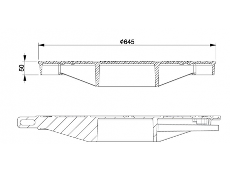 Люк канализационный чугунный 785 мм (3366241/242-N) D400, ДСТУ EN 124