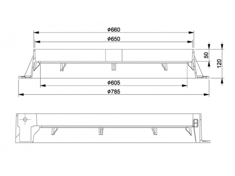 Люк канализационный чугунный 785 мм (3366241/242-N) D400, ДСТУ EN 124