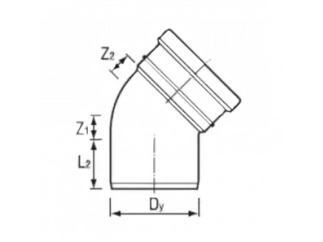 Отвод для наружной канализации Ø 160 мм (45°)