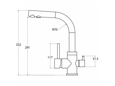 Смеситель для кухни Aquasanita Akvaduo 2663 черный (2663-601)