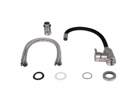 Смеситель для кухни Lidz Aria 015F3 с гибим изливом, черный