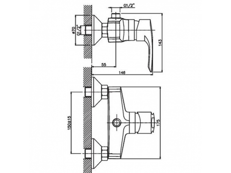 Смеситель для душа Haiba Germes 003 HB0843 хром