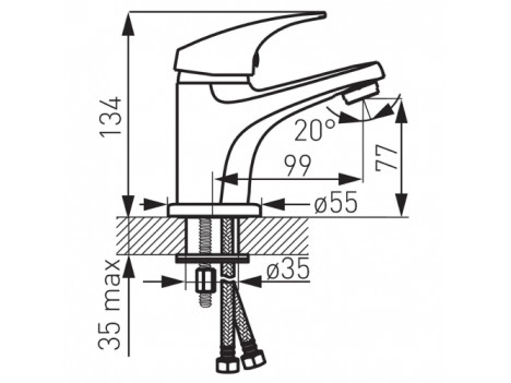 Смеситель для умывальника Ferro One BFO2 хром