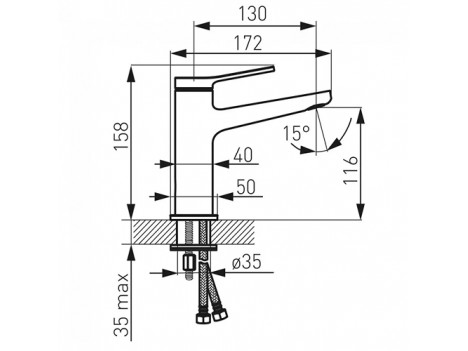Смеситель для умывальника Ferro Stratos BFO2 хром