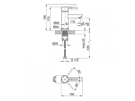 Смеситель для умывальника Lidz Aria 001F никель