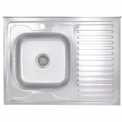 Мойка для кухни Brinex 6080-L 0,6 мм Satin (BRIN6080LSAT06)