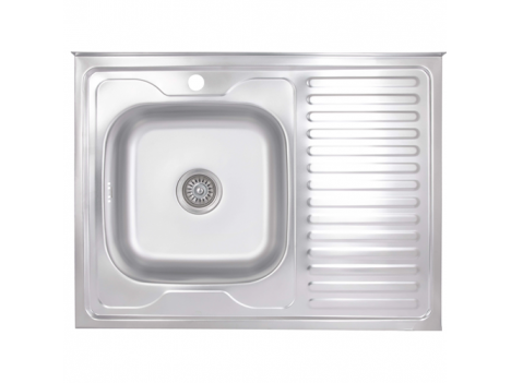 Мойка для кухни Brinex 6080-L 0,6 мм Satin (BRIN6080LSAT06)
