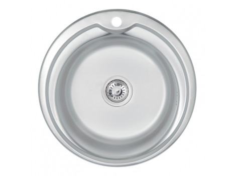 Мийка для кухні Lidz 510-D Satin (0,6 мм) з сифоном
