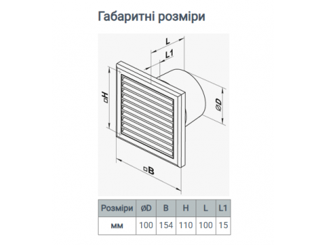 Вентилятор вытяжной Vents 100 К (14 Вт) 95 м³/час