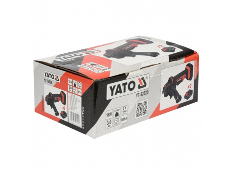 Шлифмашина угловая аккумуляторная YATO YT-82828, 18 В (125 мм)