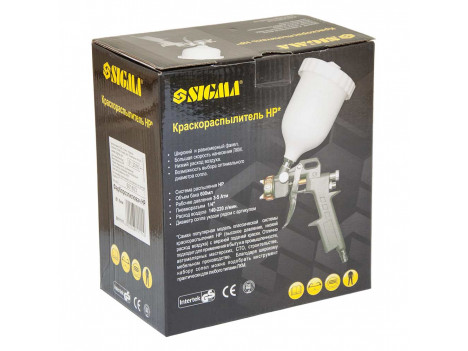 Краскопульт Sigma MP Ø 1.8 мм, в/б пластик (600 мл) 6811111