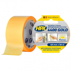 Лента малярная для идеальных контуров HPX 4400 100°С Gold 48 мм (50 м)