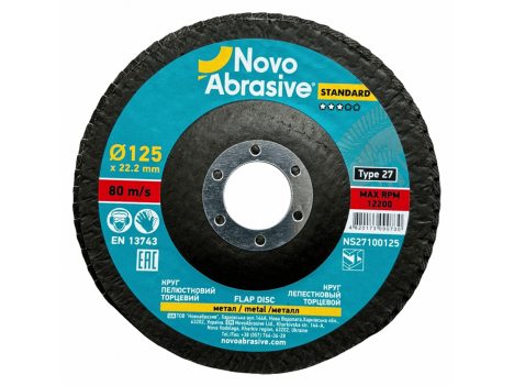 Коло пелюсткове торцеве Novo Abrasive 125 х 22,2 мм Р60
