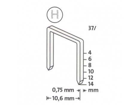 Скоба для степлера Novus тип H37/14 mm superhart (1000шт)