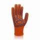 Перчатки трикотажные Корона с ПВХ точкой оранжевые (10 р)