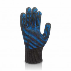 Перчатки трикотажные Twist с ПВХ точкой черные (10 р)