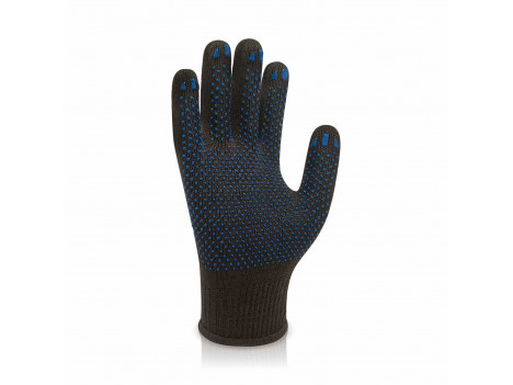 Перчатки трикотажные Standart с ПВХ точкой черные (10 р)