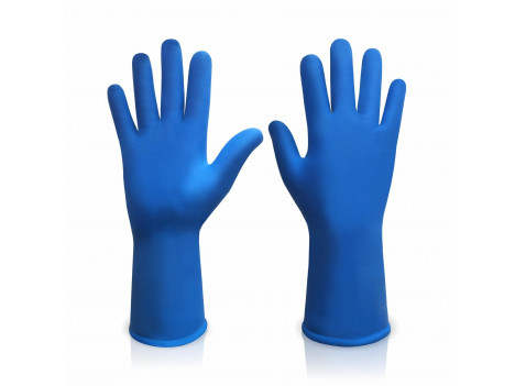Перчатки латексные хозяйственные ANNA синие (L)