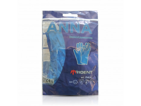 Перчатки латексные хозяйственные ANNA синие (L)