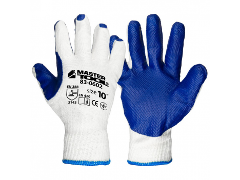 Перчатки хлопковые с латексным покрытием Mastertool 83-0602