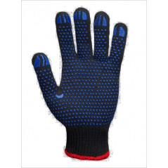 Перчатки рабочие Doloni черные с синей точкой