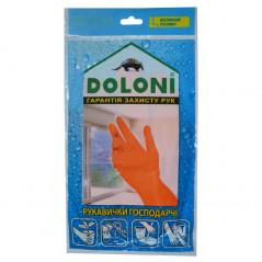 Перчатки латексные хозяйственные (S) Doloni