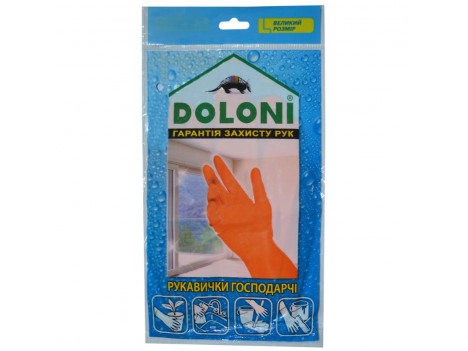 Перчатки латексные хозяйственные (L) Doloni