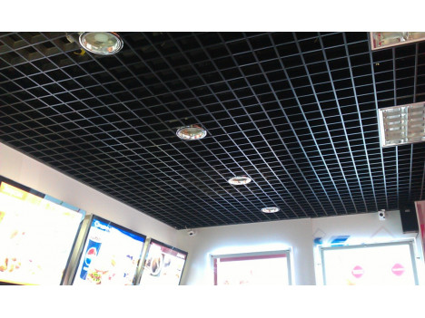 Подвесной потолок Грильято 40 x 100 x 100 нижний черный