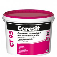Акрилова шпаклівка для зовнішніх робіт Ceresit CT 95 (10 л)