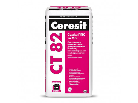 Клей для пенополистирола и минеральной ваты Ceresit CT 82 (25 кг)